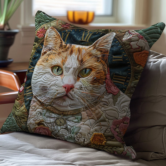Cat And Clock WY2701015CL Quilt Pillow Case