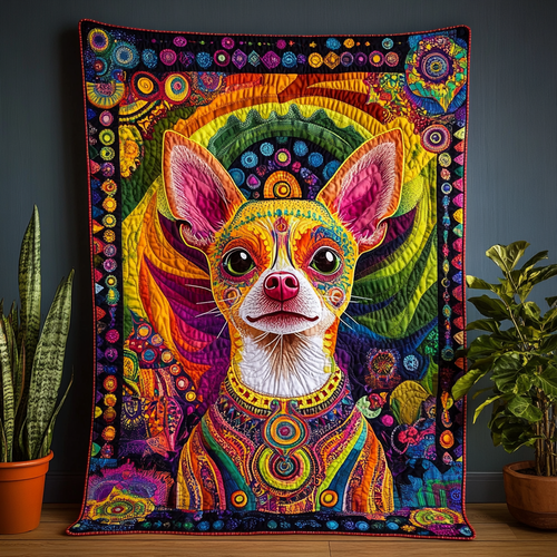 Bohemian Chihuahua Hippie WN2409076CL Quilt