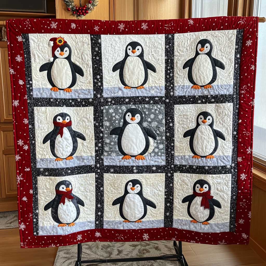 Adorable Penguine Christmas WP0711002CL Quilt