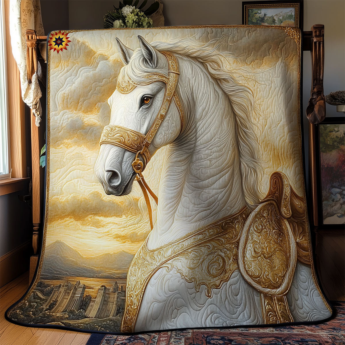 Horse Abstract WY1811037CL Quilt