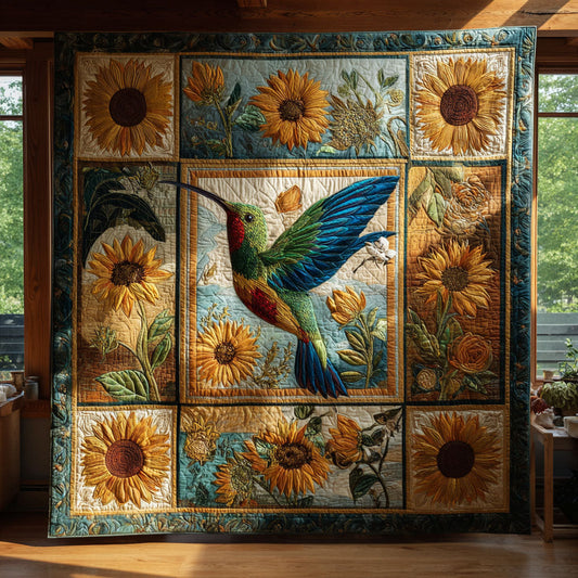 Hummingbird Sunflower Garden CW2708096CL Quilt