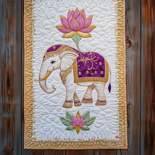 Lotus Elephant WY2802090CL Quilted Table Runner