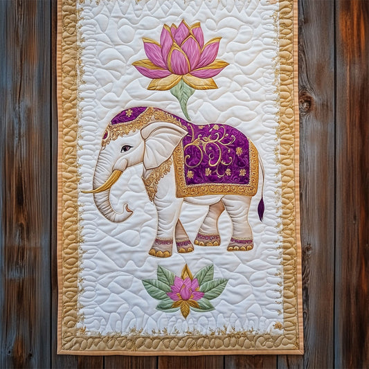 Lotus Elephant WY2802090CL Quilted Table Runner