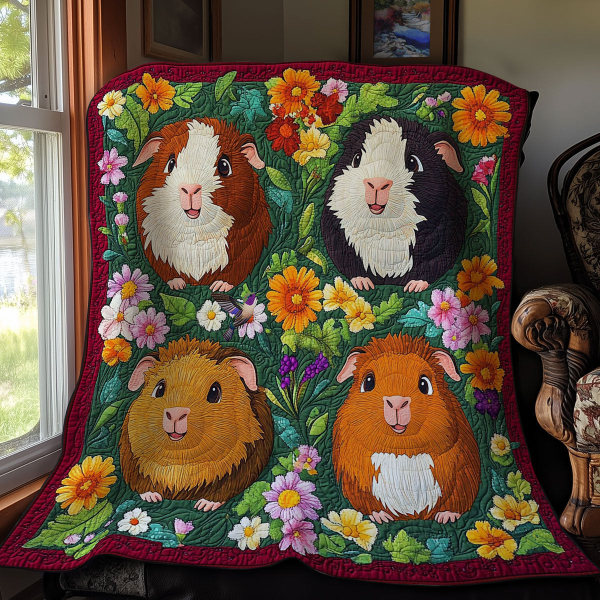 Flower Garden Guinea Pig WY1211043CL Quilt