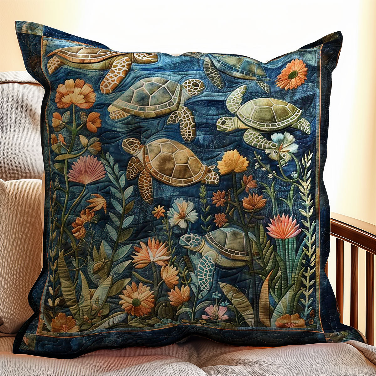 Sea Turtle WJ1209045CL Quilt Pillow Case