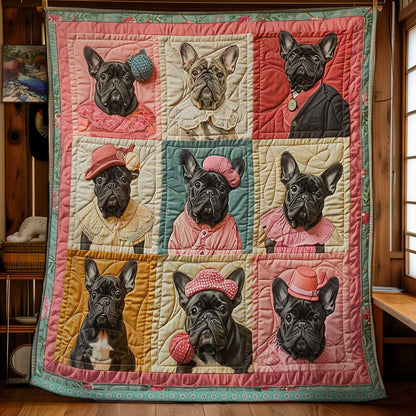 French Bulldogs Lively WN1209029CL Quilt