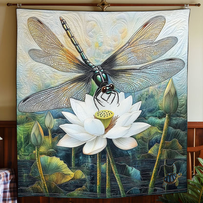 White Lotus And Dragonfly WY1911088CL Quilt