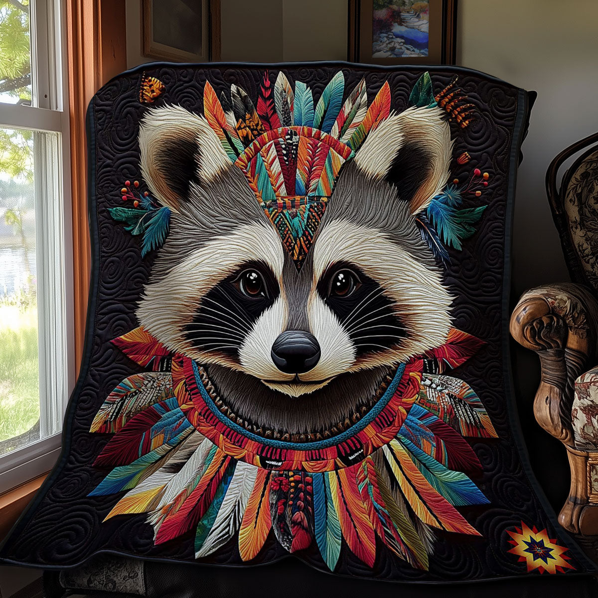 Feather Raccoon WY1012033CL Quilt