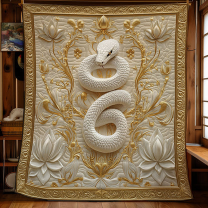 White Snake And Lotus WY2101088CL Quilt