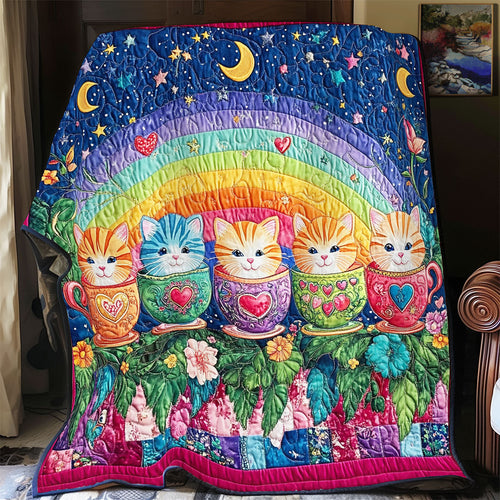 Teacup Kitten And Rainbow WY3112035CL Quilt