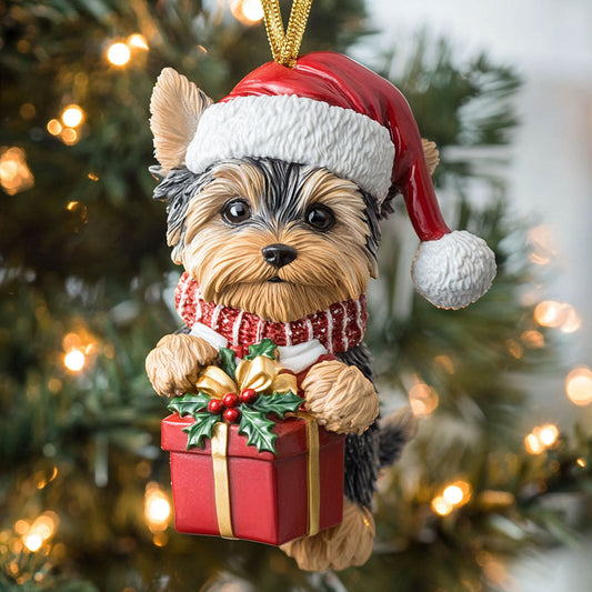 Sparkle Yorkie CP1710048CL Christmas Ornament
