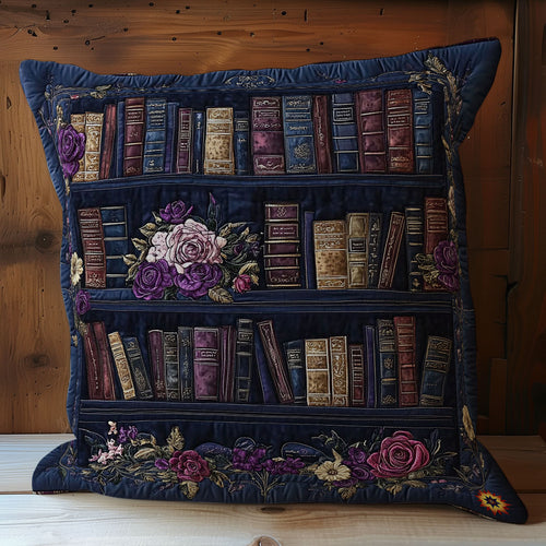 Navy Bookshelf WY2212050CL Quilt Pillow Case