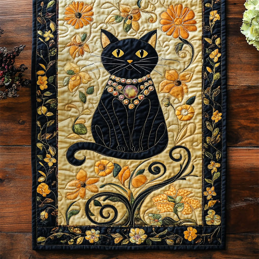 Black Cat WY2802031CL Quilted Table Runner
