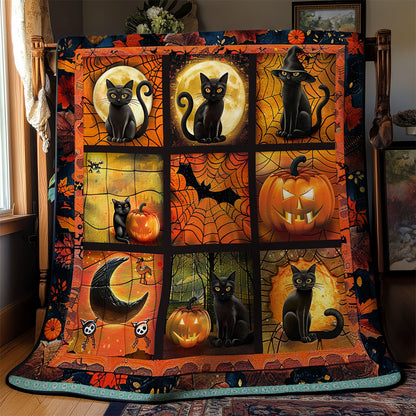 Pumpkins And Cats Halloween WN1309061CL Quilt