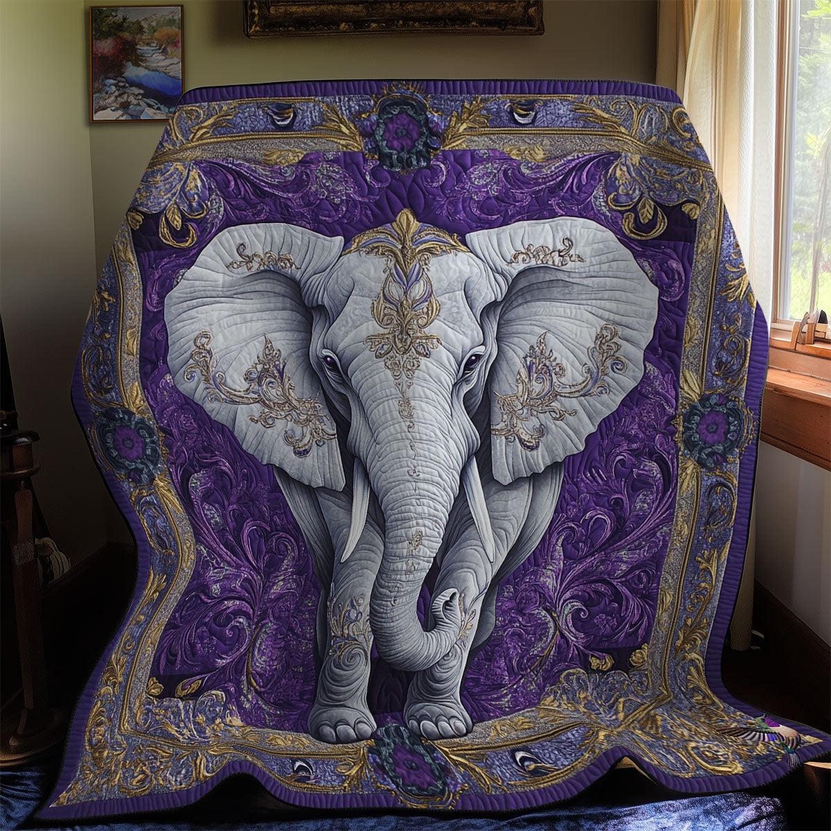 Purple  Mystic Elephant WY0811020CL Quilt