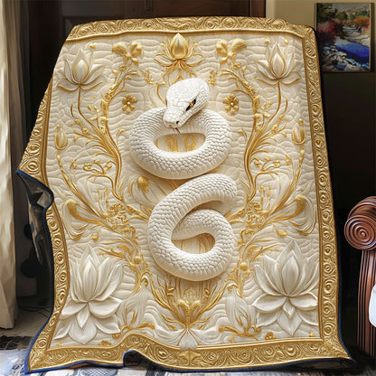 White Snake And Lotus WY2101088CL Quilt