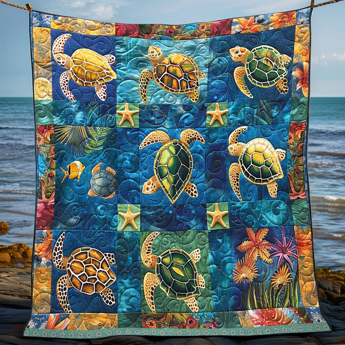 Turtle Patchwork Habitat WP0509048CL Quilt