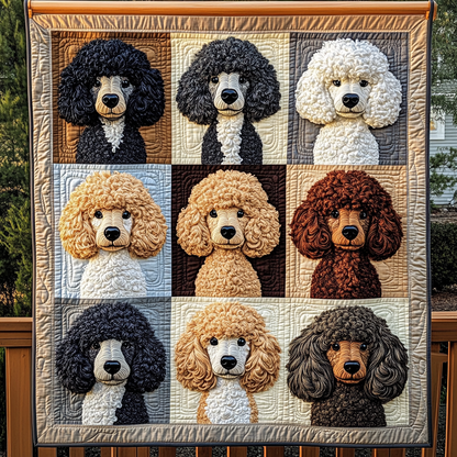 Nine Cute Poodles WN2409042CL Quilt