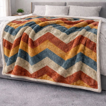 Chevron Cozy CP2101001CL Faux Fur Throw Blanket