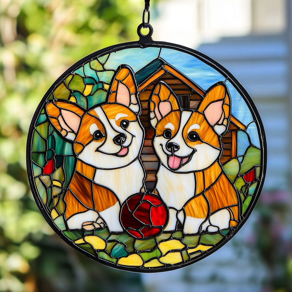 Corgi  WU0210021CL Stained Glass Suncatcher