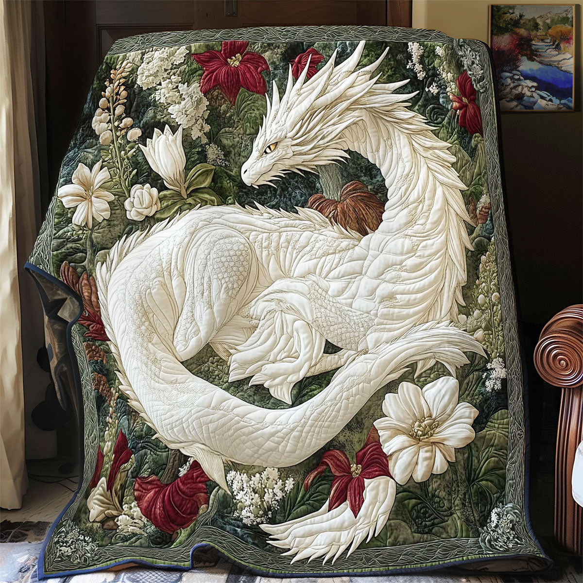 Majestic Dragon In Forest WY1701048CL Quilt