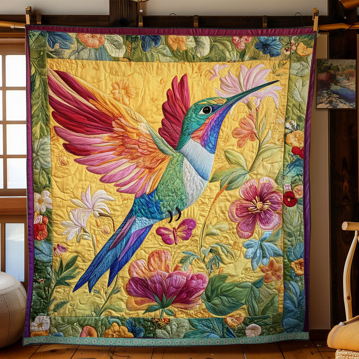 Hummingbird Rainbow Dream WN2509001CL Quilt