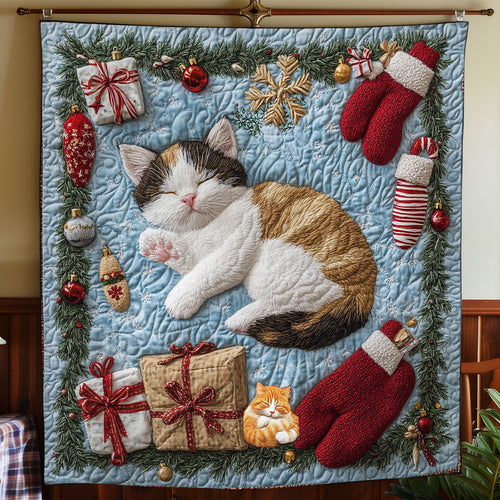 Christmas Sleeping Cat WY0512031CL Quilt