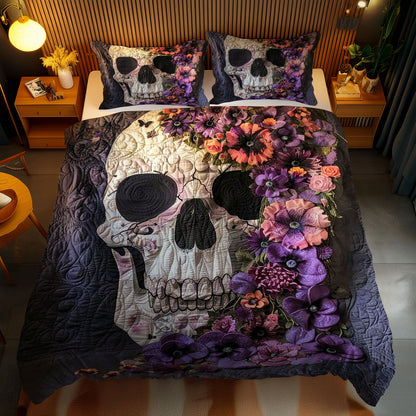 Purple Skull Bloom WN2110102CL Duvet Cover Set