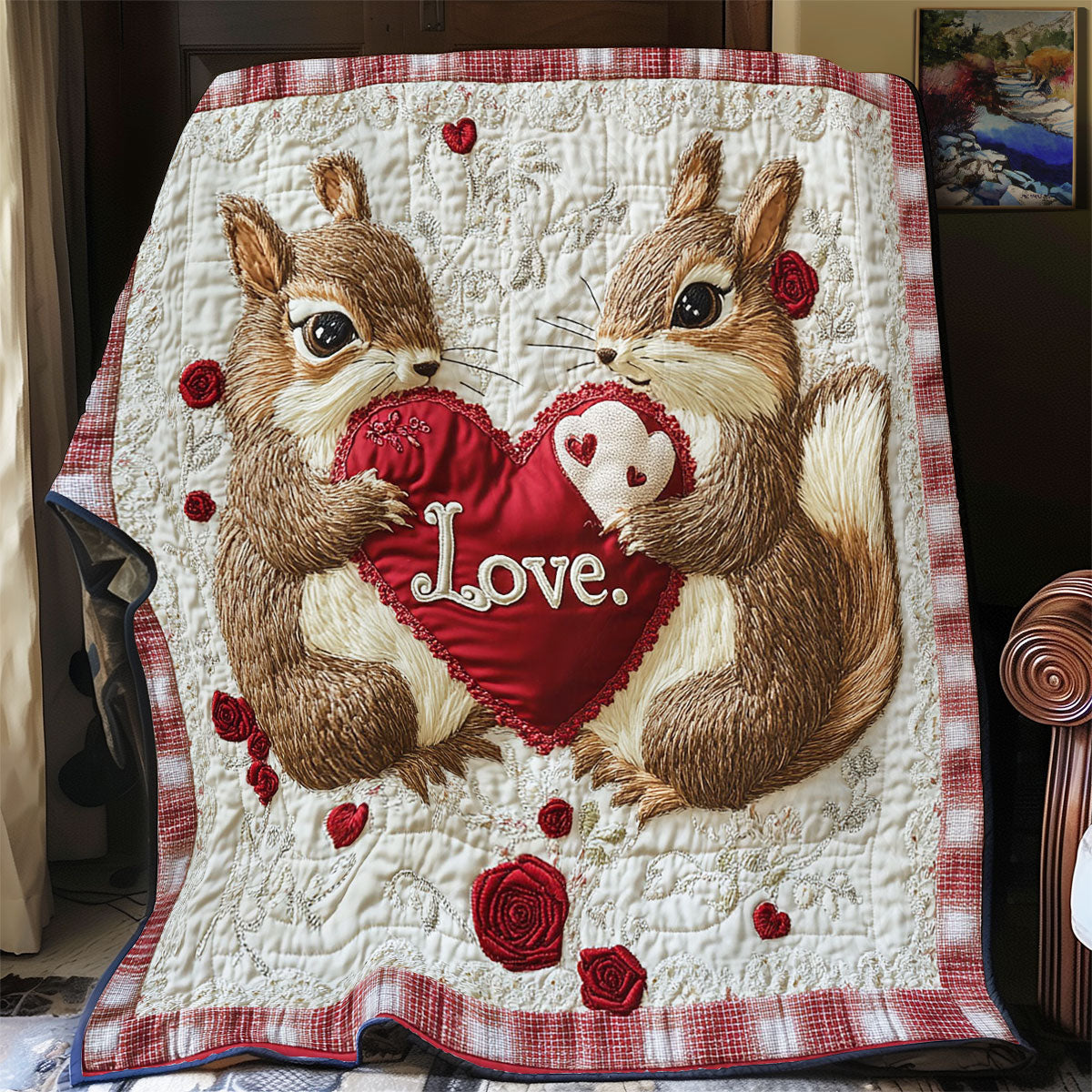 Valentine Of Squirrel WY2512031CL Quilt