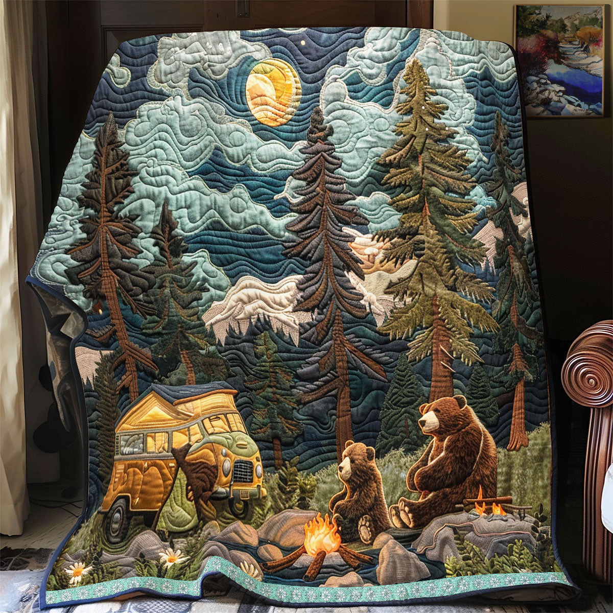 Bonding Bear Camping WP0609007CL Quilt