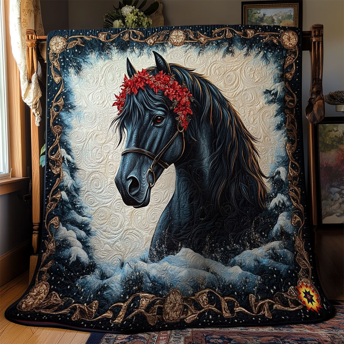 Winter Black Horse WY2311029CL Quilt