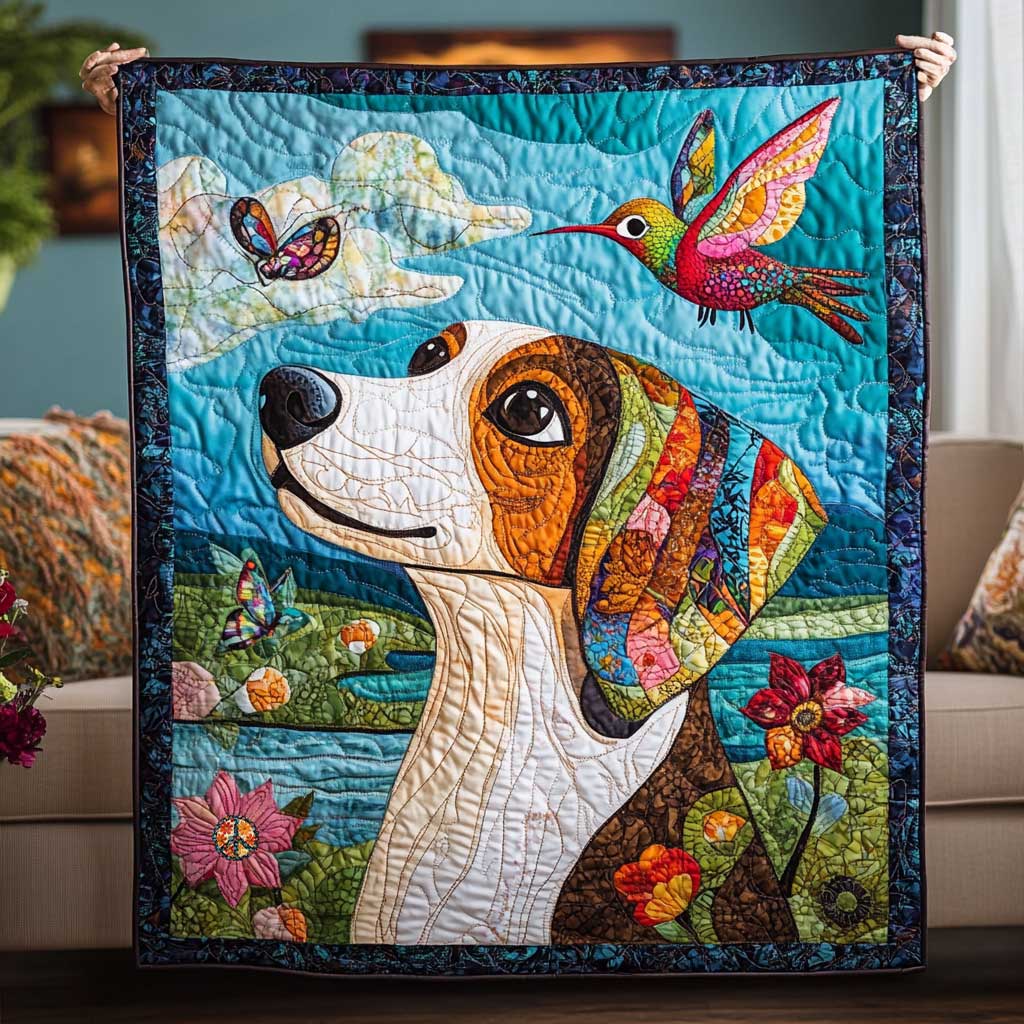 Beagle Hummingbird WP0310019CL Quilt