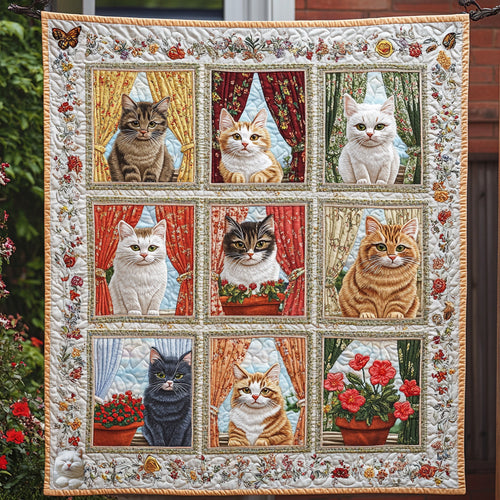 Cat Looking Out Window WU0711044CL Quilt