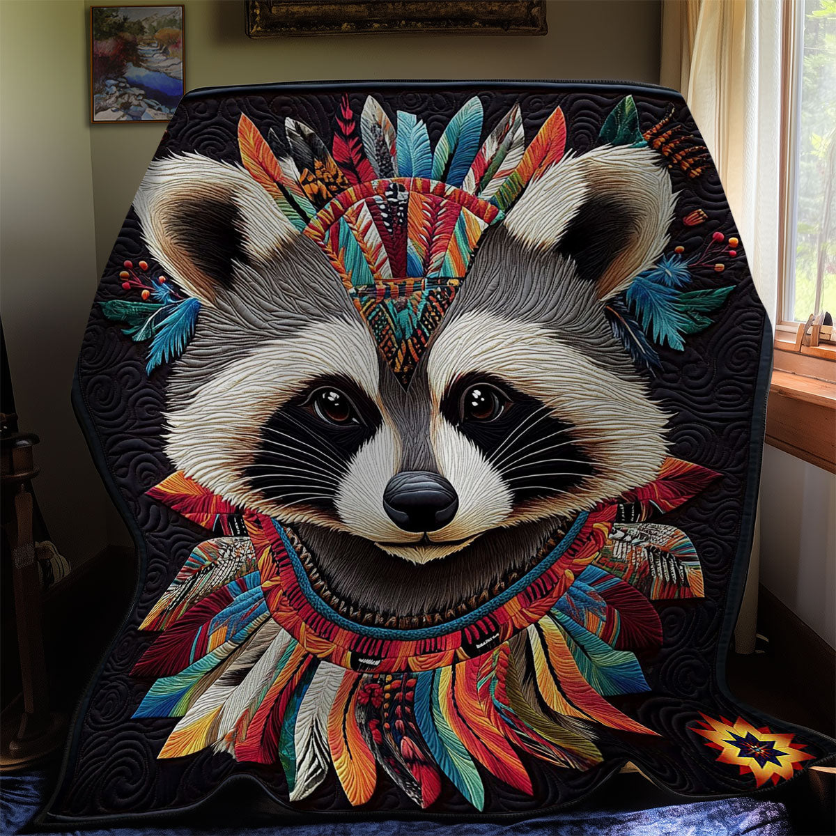 Feather Raccoon WY1012033CL Quilt