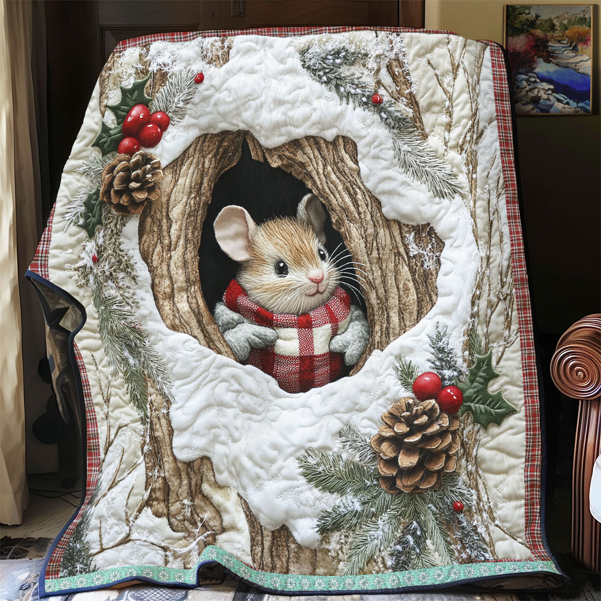 Small Woodland Mouse WX1312046CL Quilt