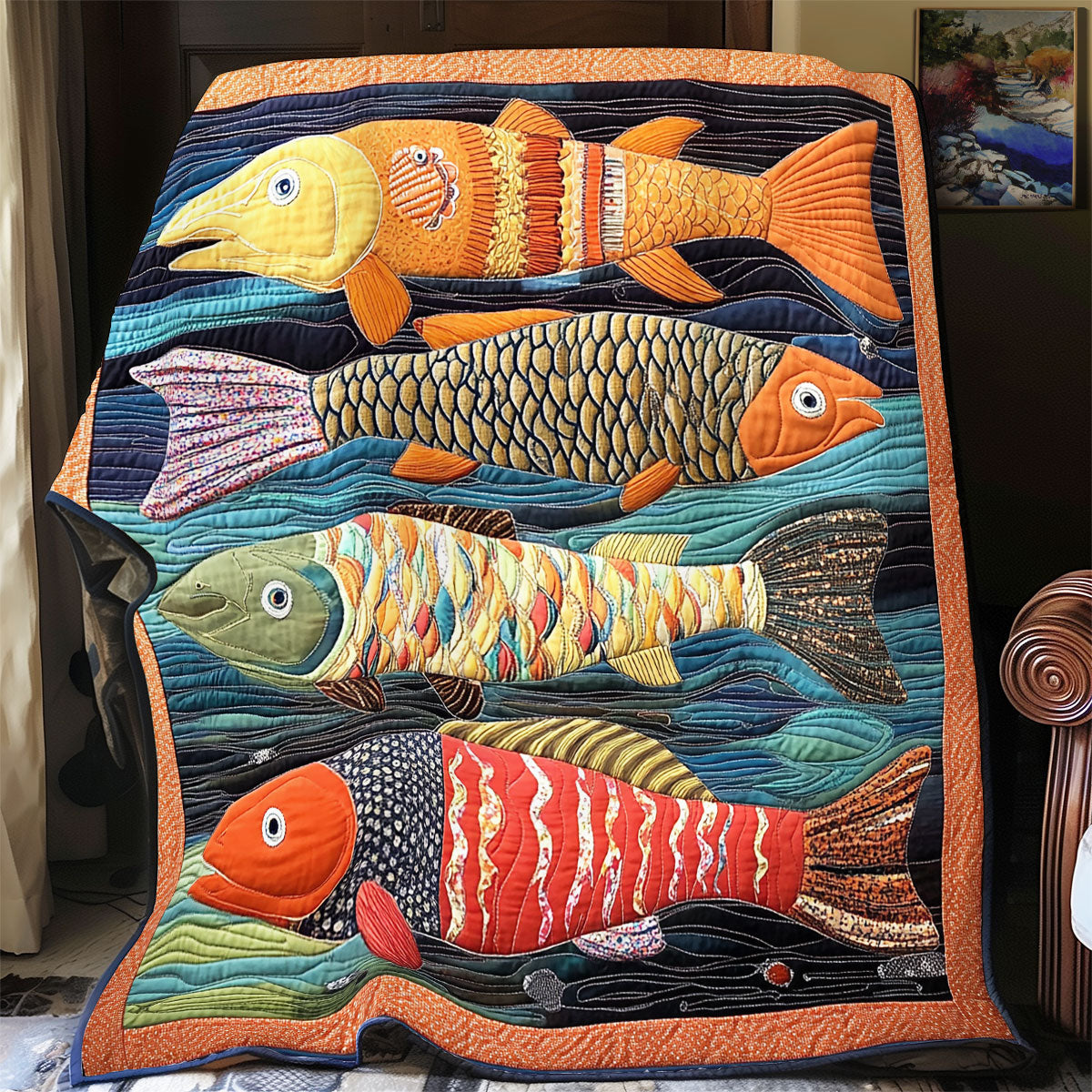 Vibrant Fish WX2001075CL Quilt