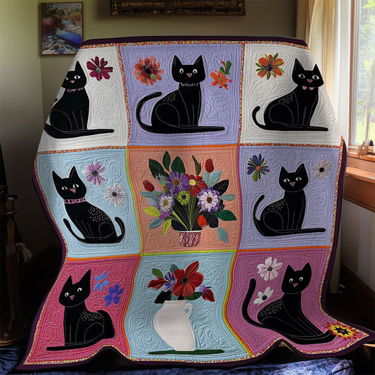 Flower Vase Black Cat WY1012036CL Quilt