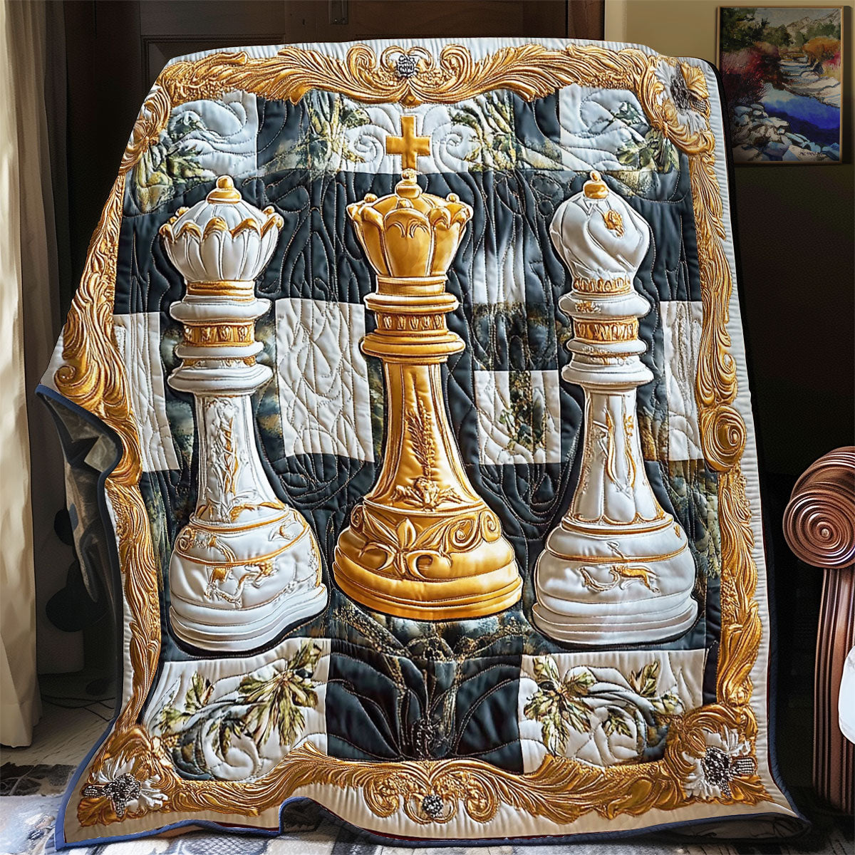 Royal Chess Pieces WY2201081CL Quilt