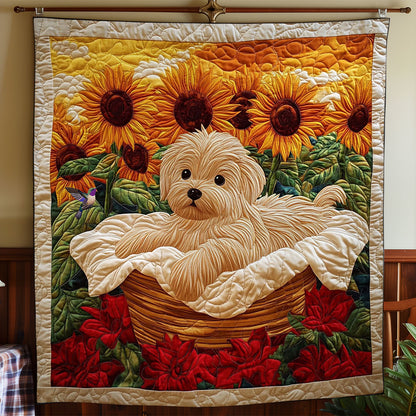 Sunflower Puppy WY0312060CL Quilt