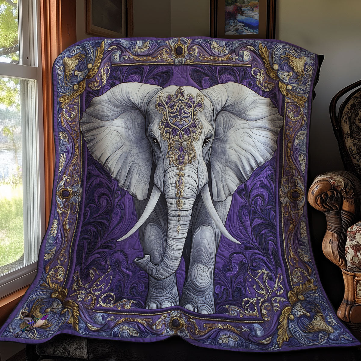 Mystic Purple Elephant WY1211020CL Quilt