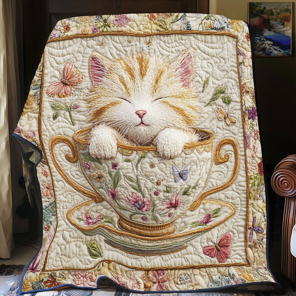 Tea Cup Kitten XB2003009CL Quilt