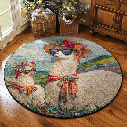 Llama Fiesta WJ2103070CL Quilted Round Mat