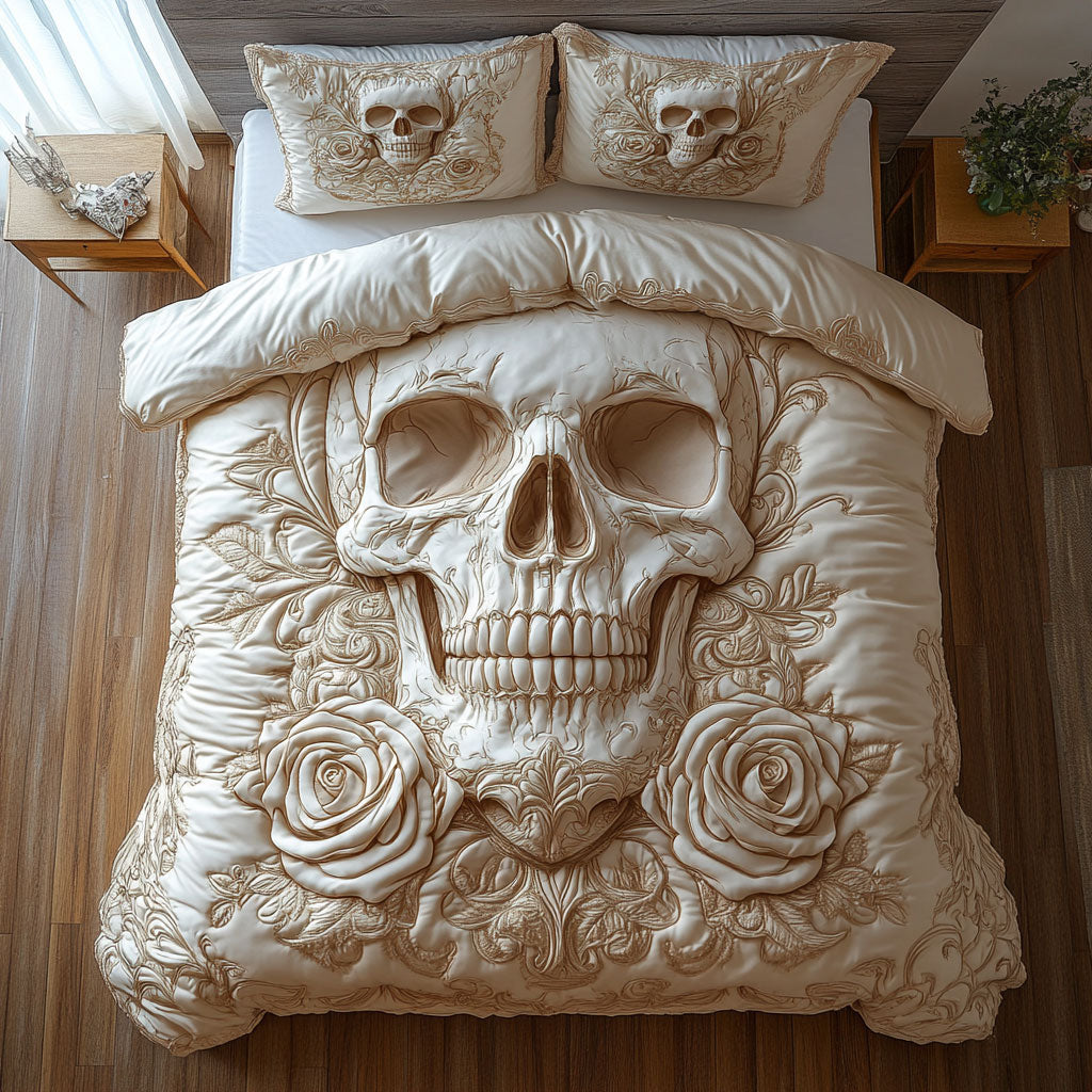 Ivory Skull CW0110033CL Duvet Cover Set
