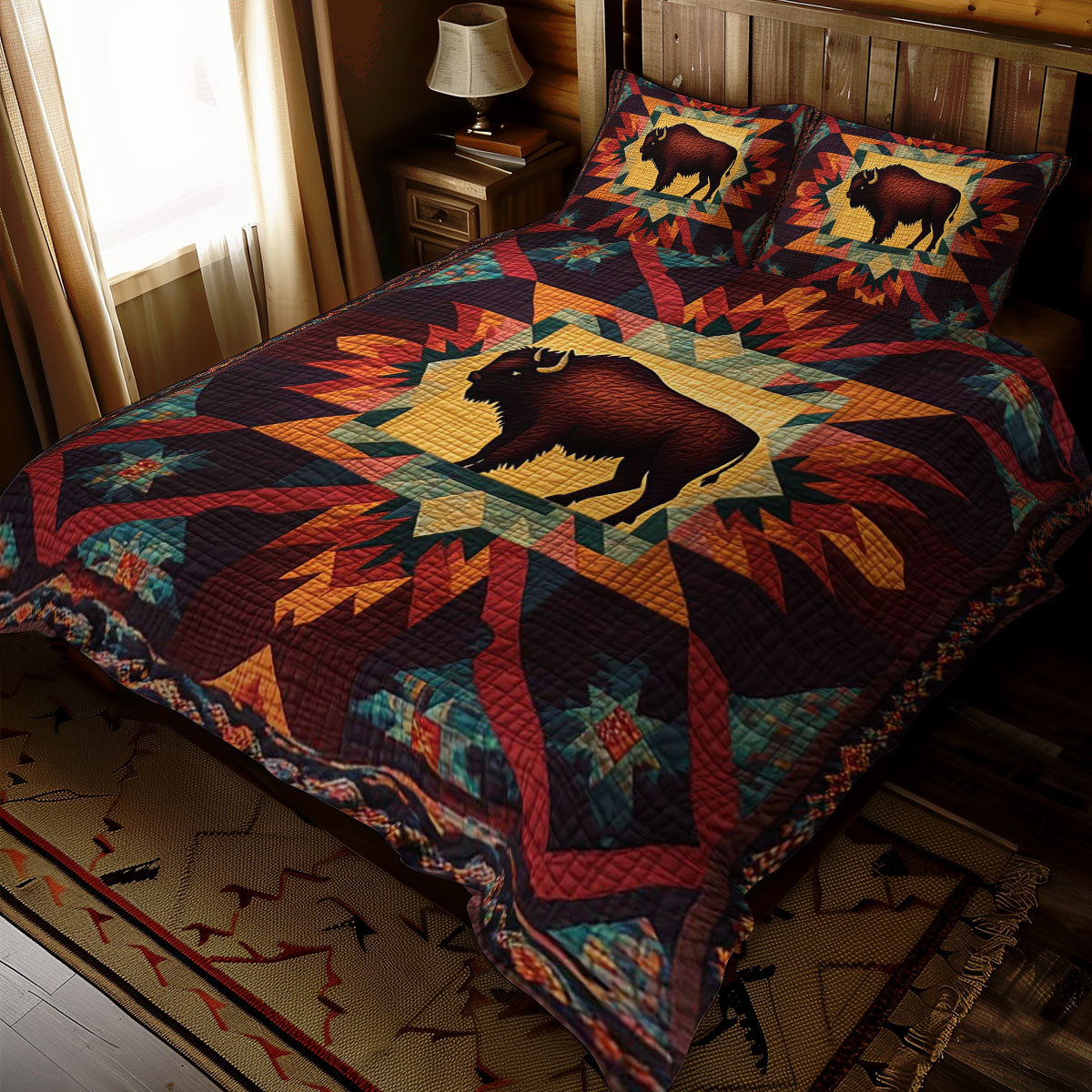 Native American Bison WJ0110028CL Duvet Cover Set
