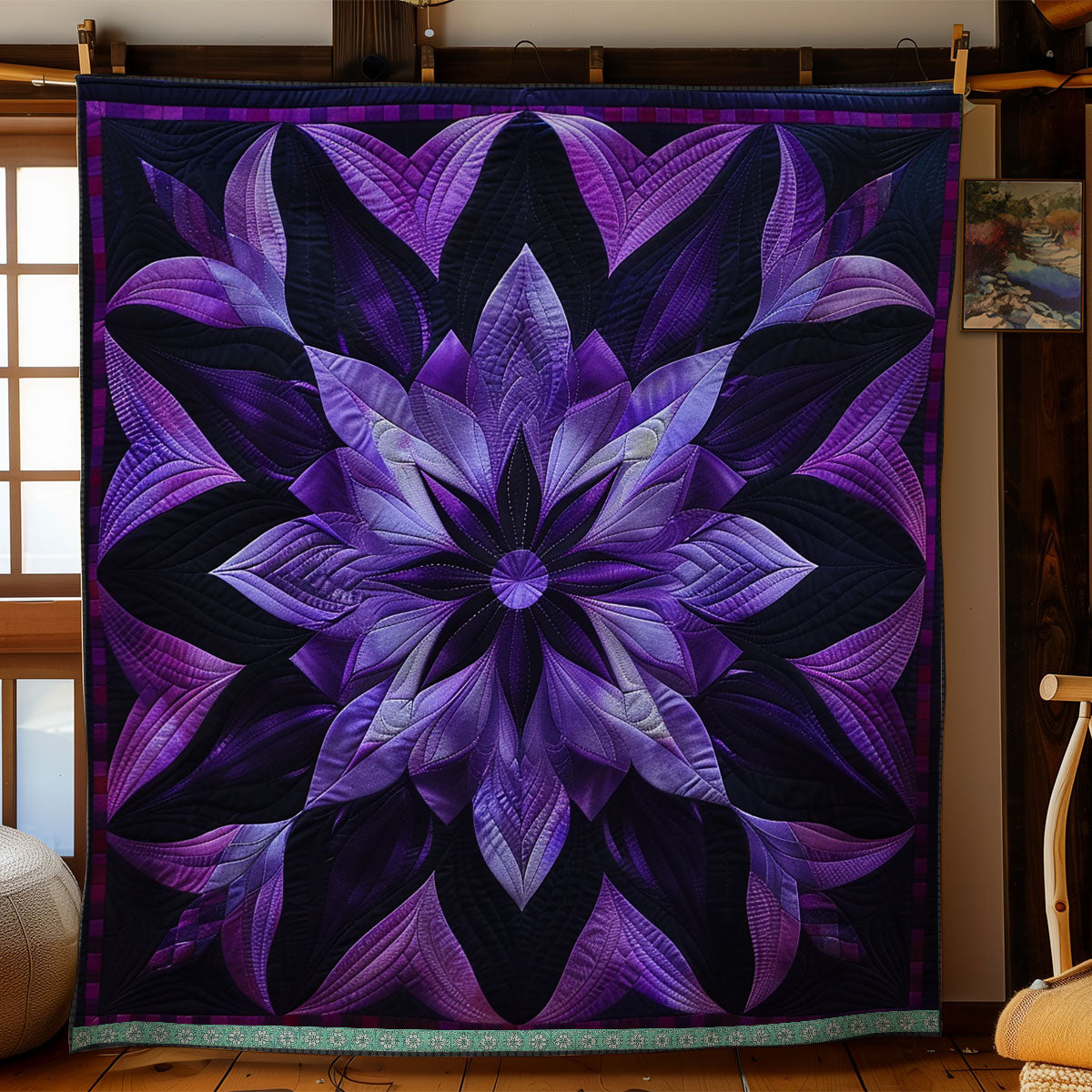 Celestial Purple Petals WN1309027CL Quilt