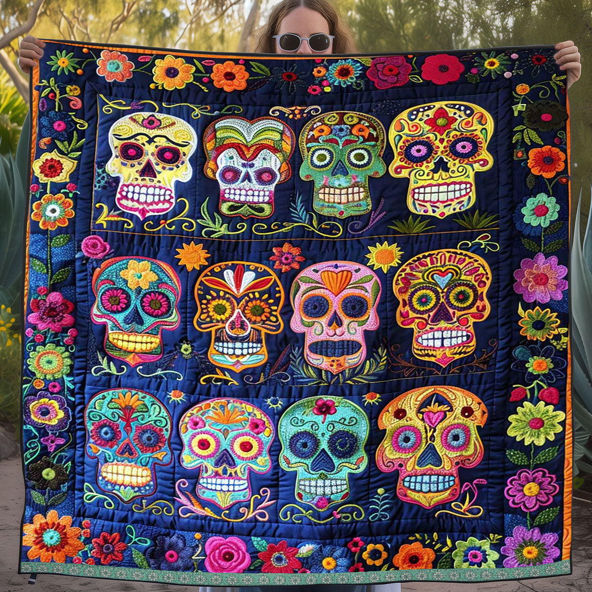 Sugar Skulls WJ1109023CL Quilt