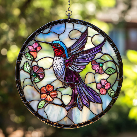 Hummingbird Flower WT0703018CL Suncatcher