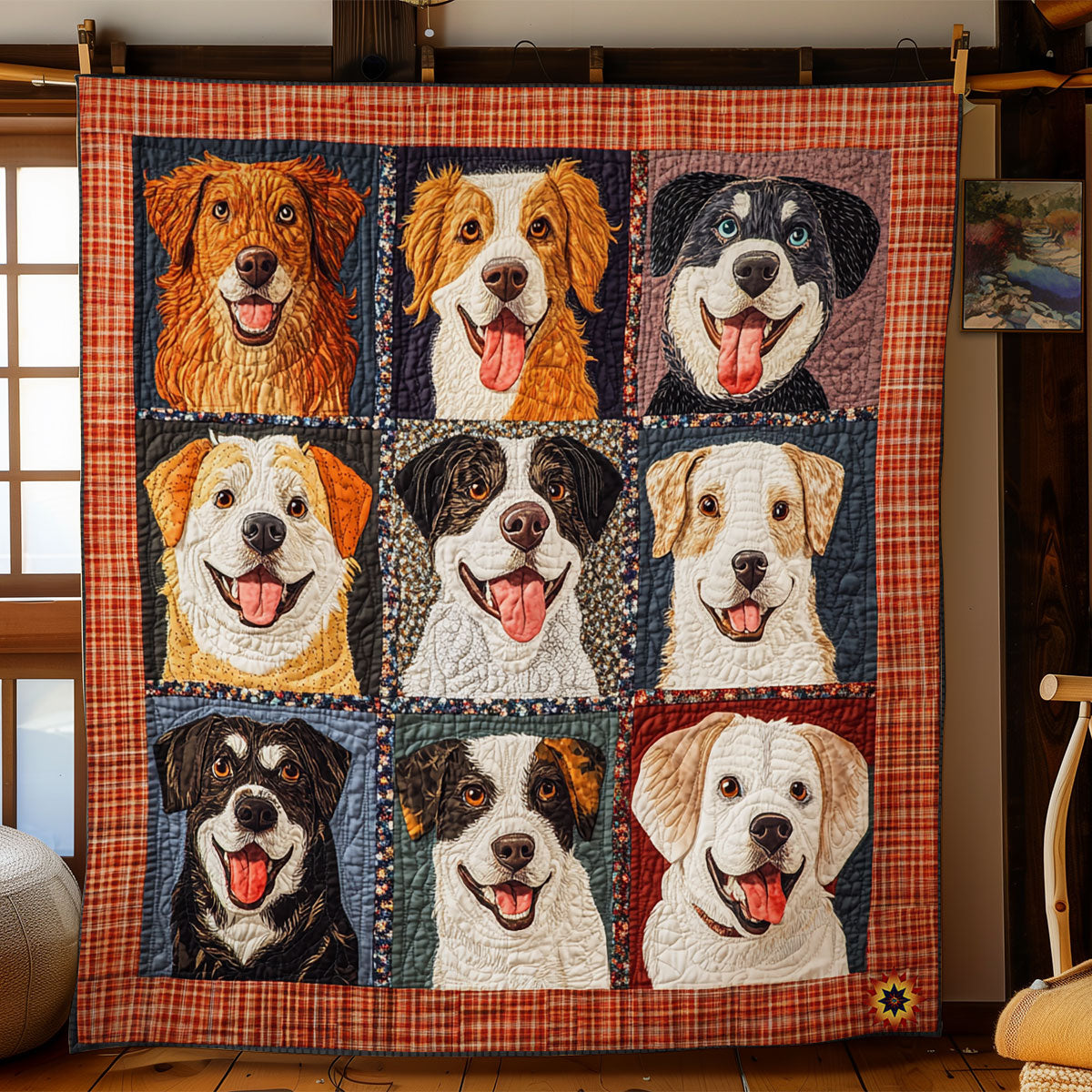 Abstract Dog WY0911005CL Quilt