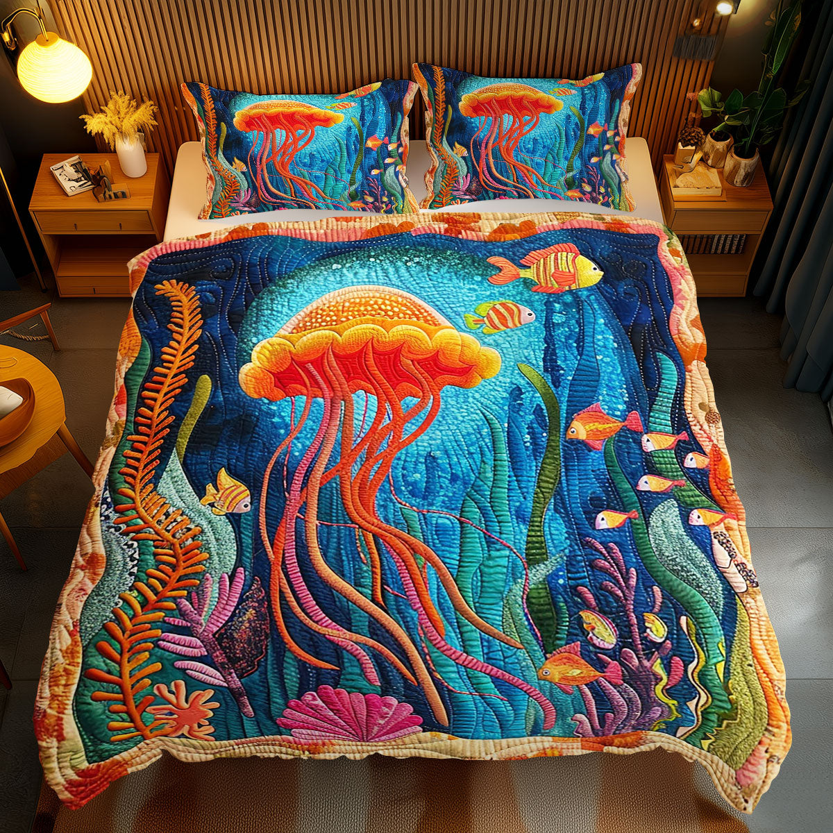 Colorful Jellyfish Under The Sea WJ2410024CL Duvet Cover Set