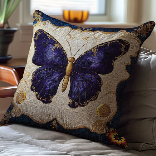 Gold Purple Butterfly WY0912093CL Quilt Pillow Case